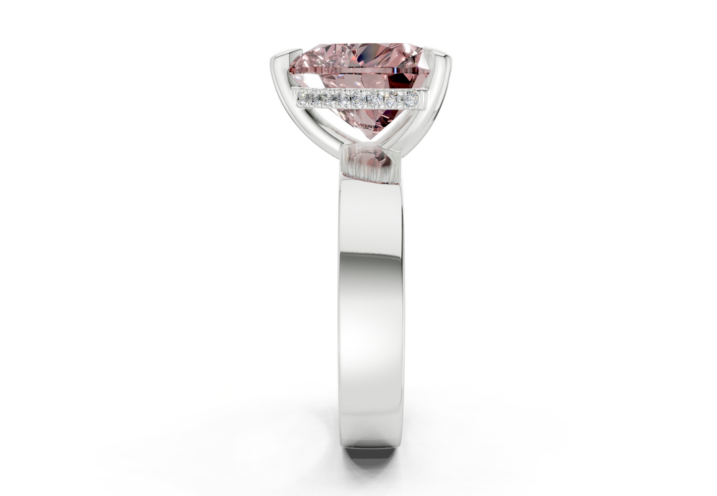 Echo Pink Diamond Solitaire Heart Cut 4mm Engagement Ring