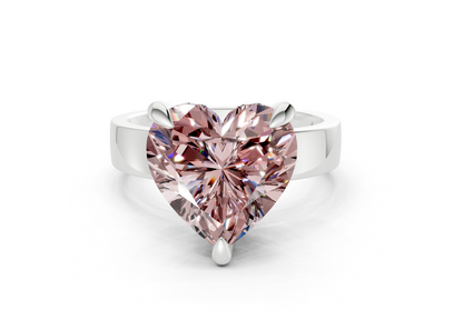 Echo Pink Diamond Solitaire Heart Cut 4mm Engagement Ring