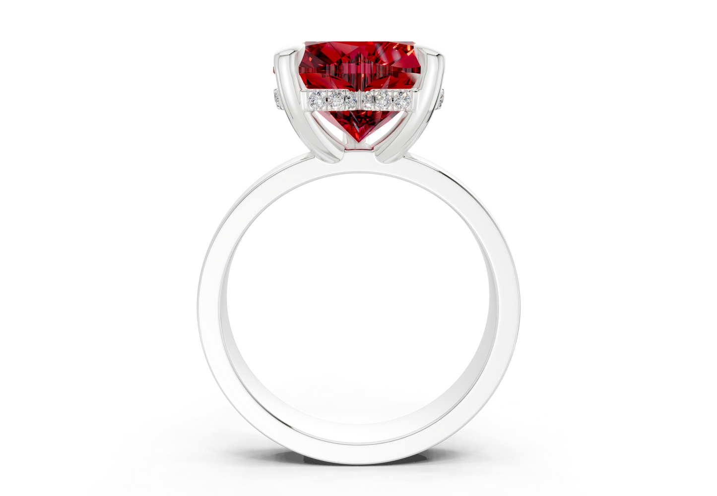 Echo Ruby Gemstone Solitaire Heart Cut 4mm Engagement Ring