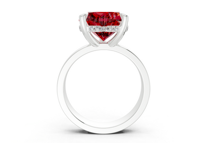 Echo Ruby Gemstone Solitaire Heart Cut 4mm Engagement Ring