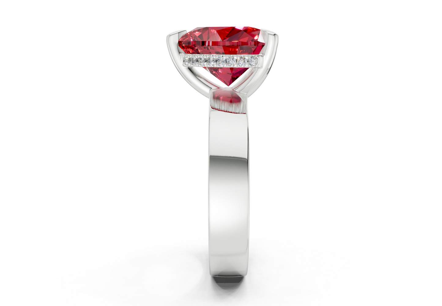 Echo Ruby Gemstone Solitaire Heart Cut 4mm Engagement Ring