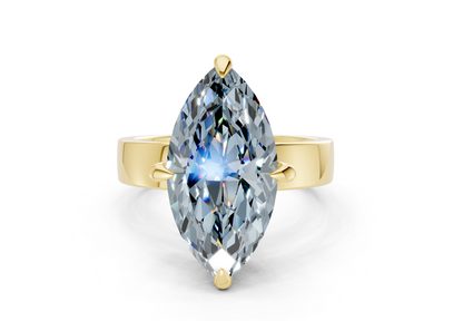 Echo Blue Diamond Solitaire Marquise Cut 4mm Engagement Ring