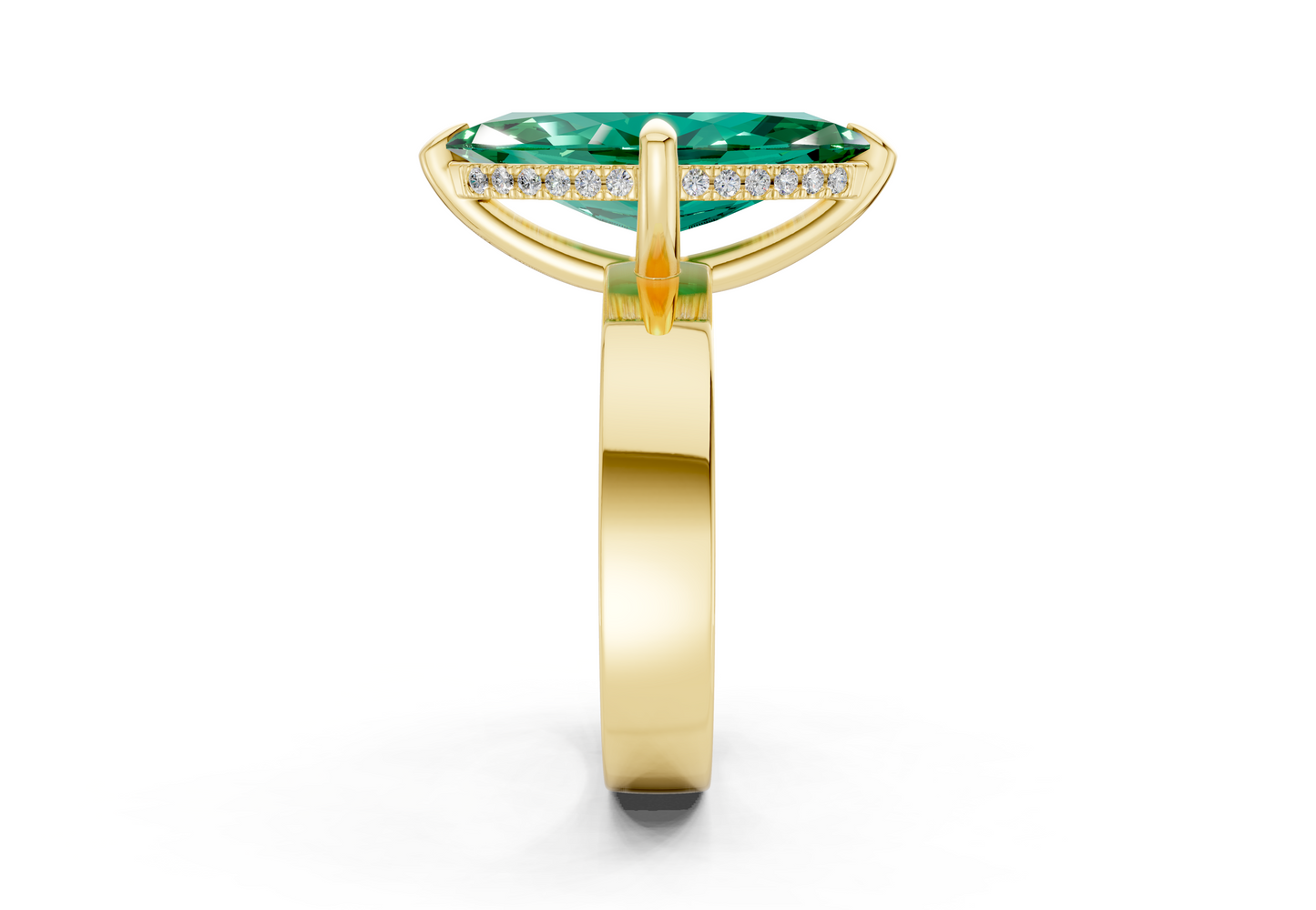 Echo Emerald Gemstone Solitaire Marquise Cut 4mm Engagement Ring
