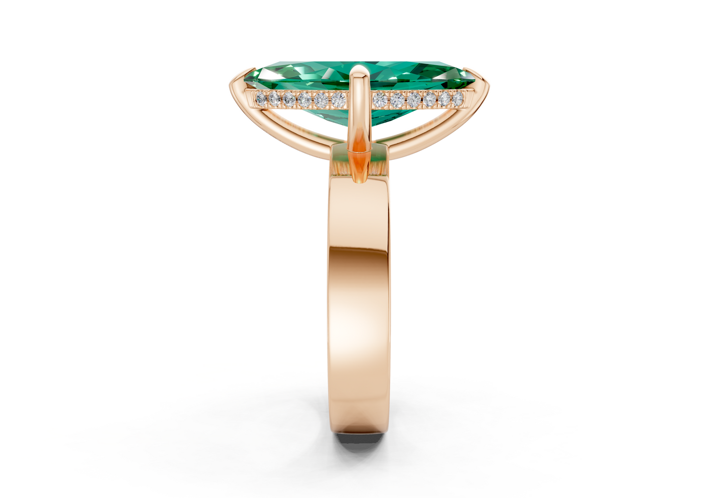 Echo Emerald Gemstone Solitaire Marquise Cut 4mm Engagement Ring