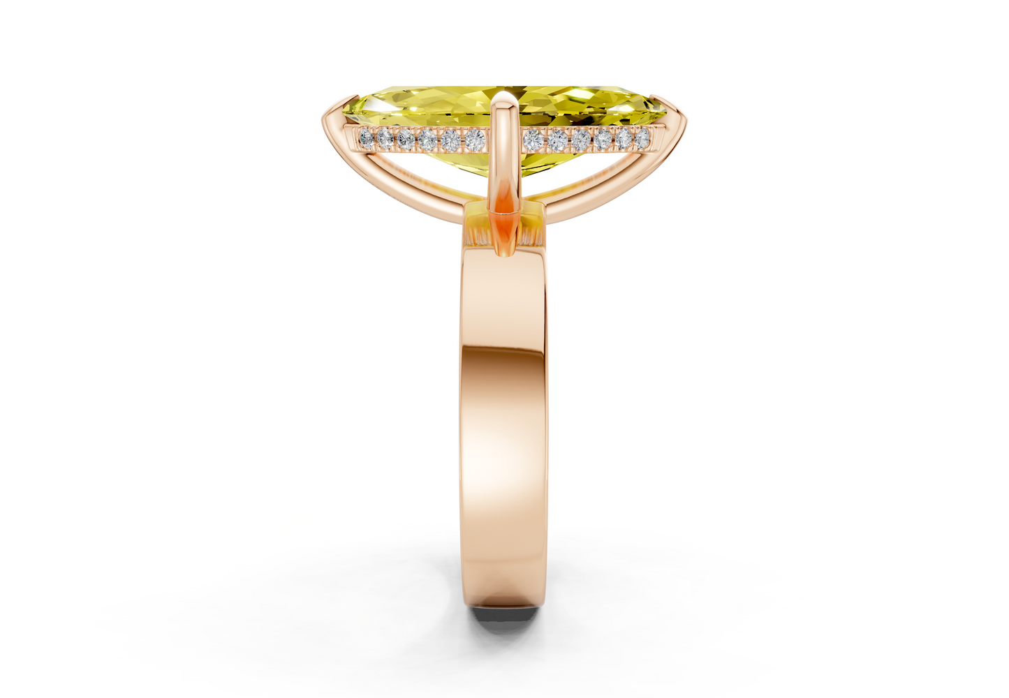 Echo Yellow Diamond Solitaire Marquise Cut 4mm Engagement Ring