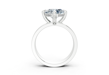 Echo Blue Diamond Solitaire Marquise Cut 4mm Engagement Ring