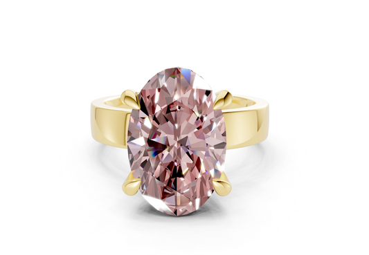 Echo Pink Diamond Solitaire Oval Cut 4mm Engagement Ring
