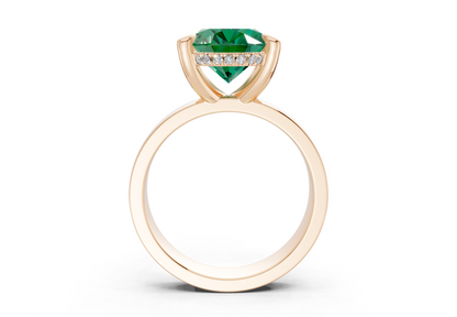 Echo Emerald Gemstone Solitaire Oval Cut 4mm Engagement Ring