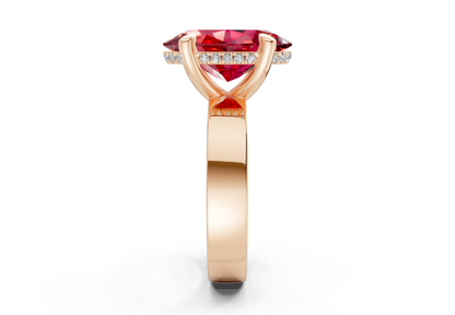 Echo Ruby Gemstone Solitaire Oval Cut 4mm Engagement Ring