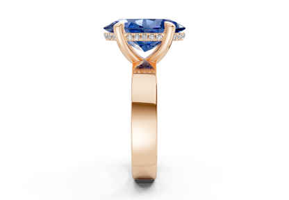 Echo Sapphire Gemstone Solitaire Oval Cut 4mm Engagement Ring