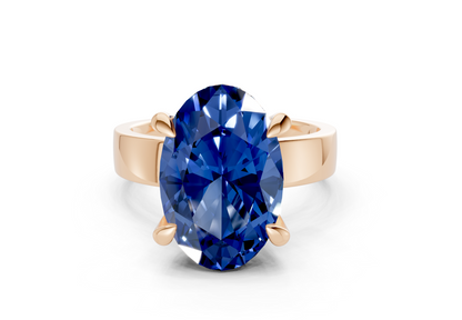 Echo Sapphire Gemstone Solitaire Oval Cut 4mm Engagement Ring