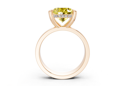 Echo Yellow Diamond Solitaire Oval Cut 4mm Engagement Ring