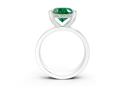Echo Emerald Gemstone Solitaire Oval Cut 4mm Engagement Ring