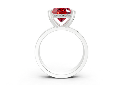 Echo Ruby Gemstone Solitaire Oval Cut 4mm Engagement Ring