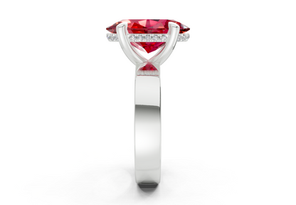 Echo Ruby Gemstone Solitaire Oval Cut 4mm Engagement Ring