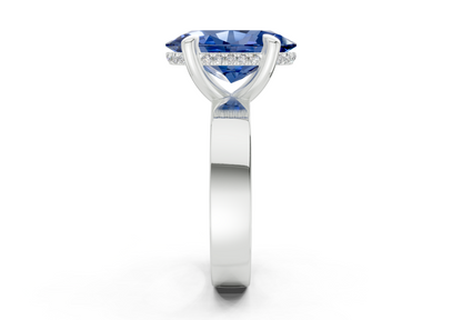 Echo Sapphire Gemstone Solitaire Oval Cut 4mm Engagement Ring