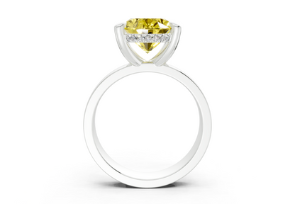 Echo Yellow Diamond Solitaire Oval Cut 4mm Engagement Ring