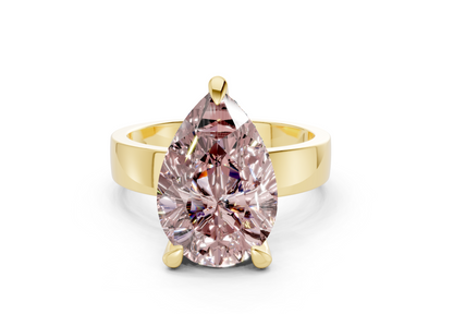 Echo Pink Diamond Solitaire Pear Cut 4mm Engagement Ring
