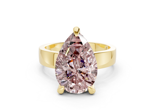 Echo Pink Diamond Solitaire Pear Cut 4mm Engagement Ring