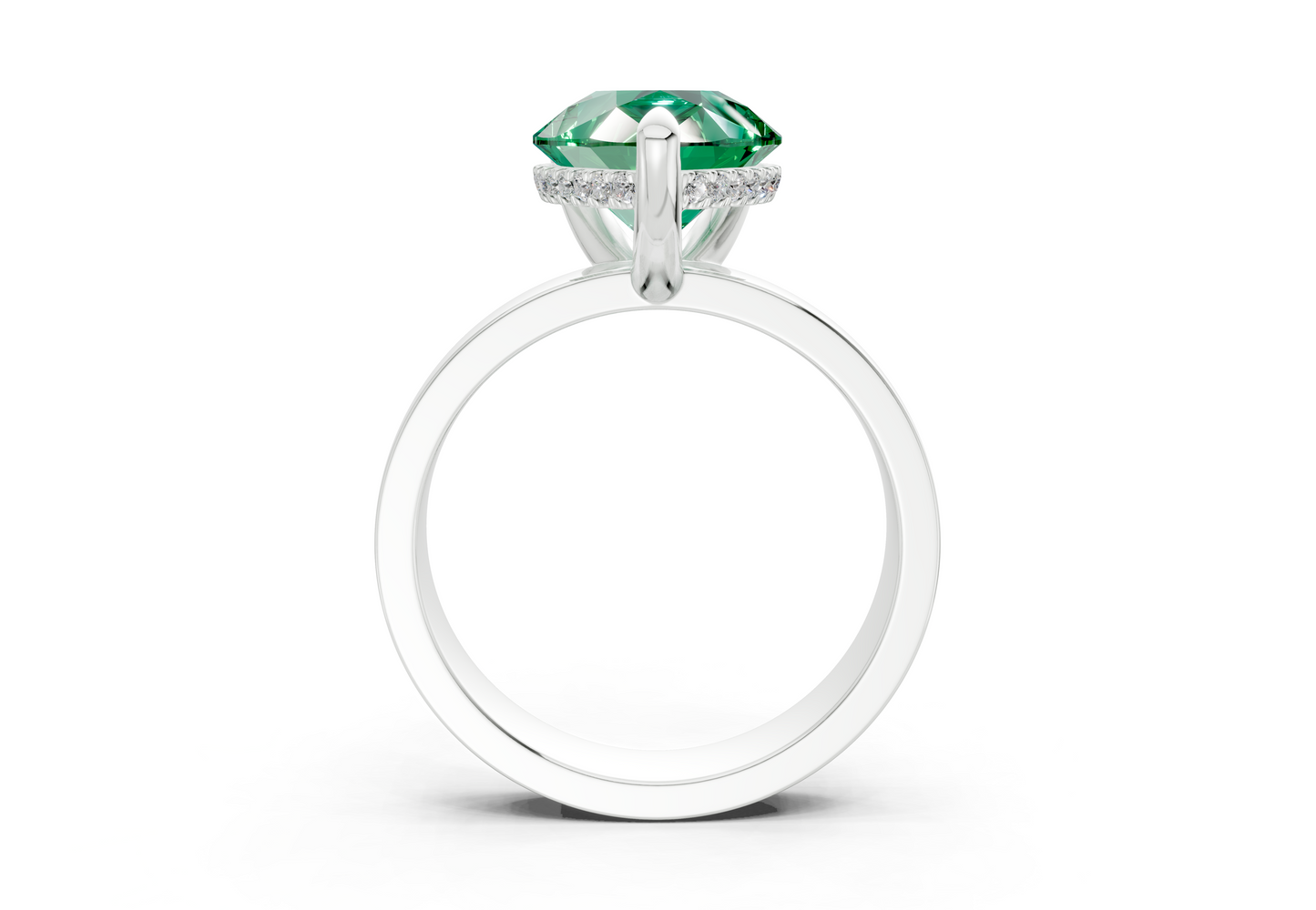 Echo Emerald Gemstone Solitaire Pear Cut 4mm Engagement Ring