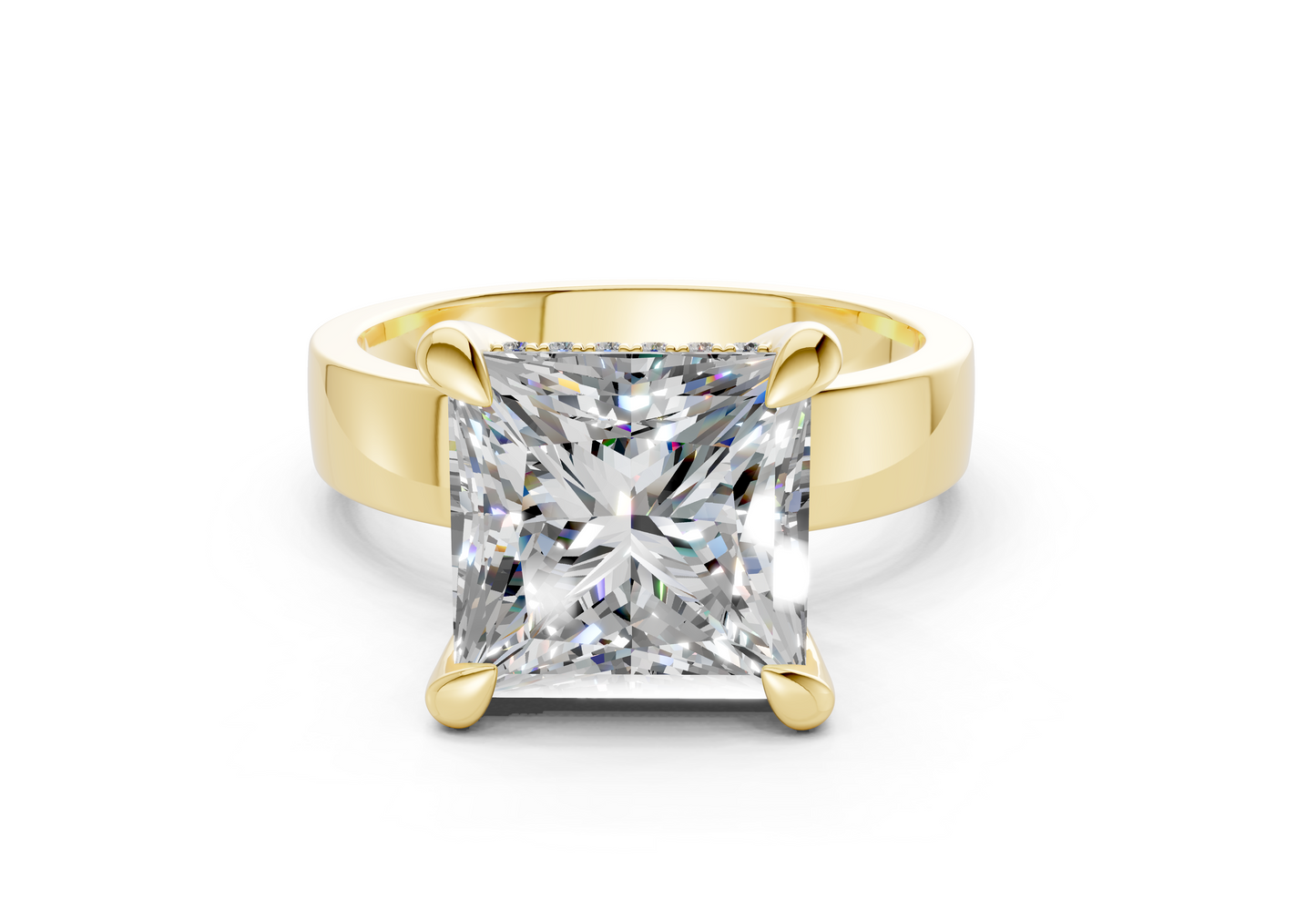 Echo Diamond Solitaire Princess Cut 4mm Engagement Ring