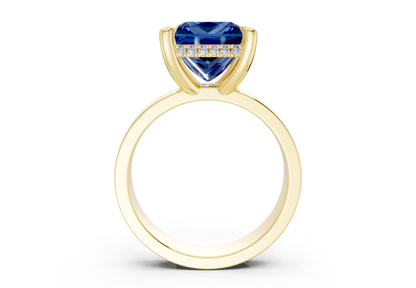 Echo Sapphire Gemstone Solitaire Princess Cut 4mm Engagement Ring
