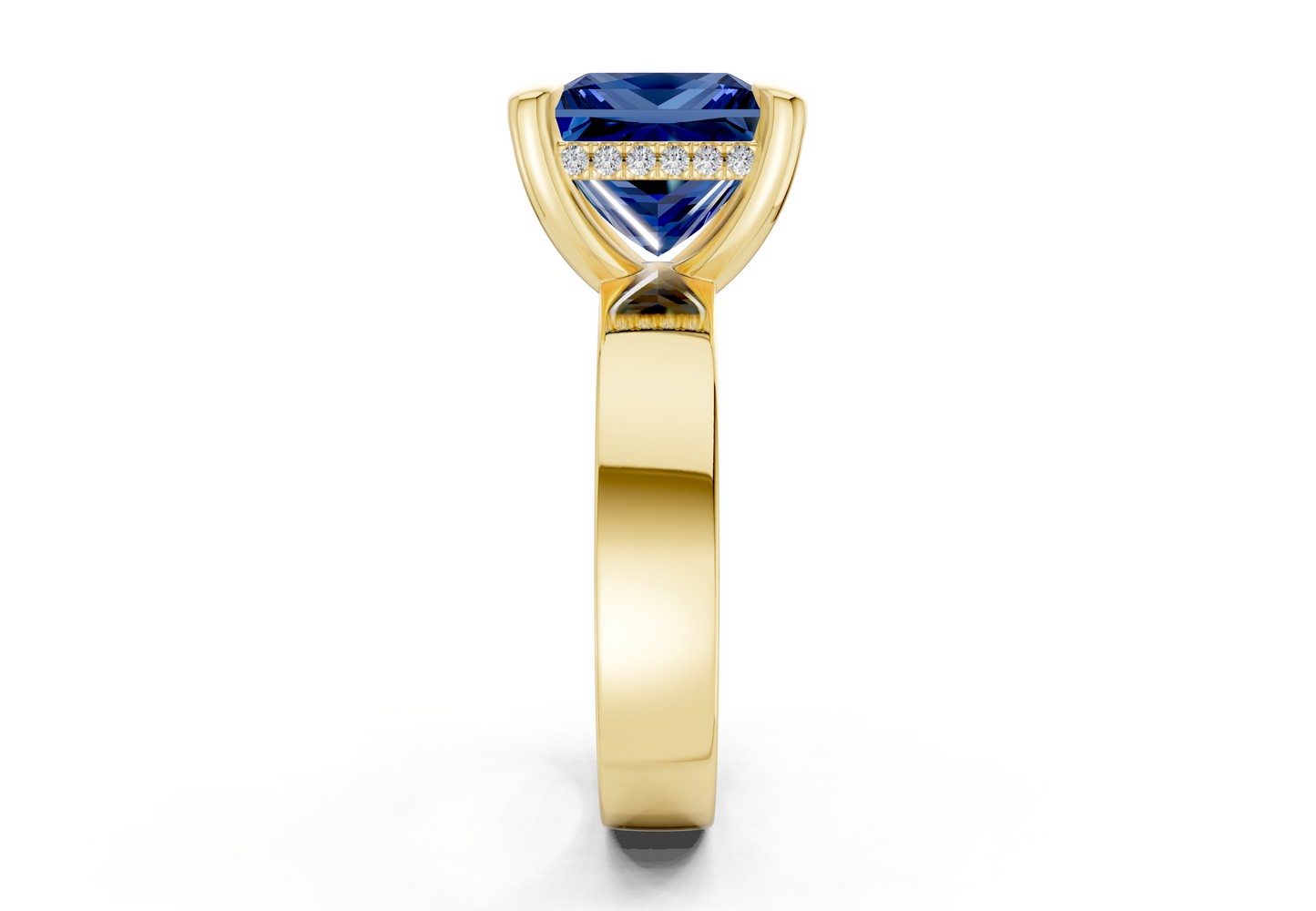 Echo Sapphire Gemstone Solitaire Princess Cut 4mm Engagement Ring