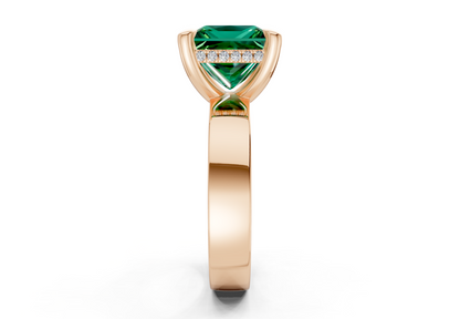 Echo Emerald Gemstone Solitaire Princess Cut 4mm Engagement Ring