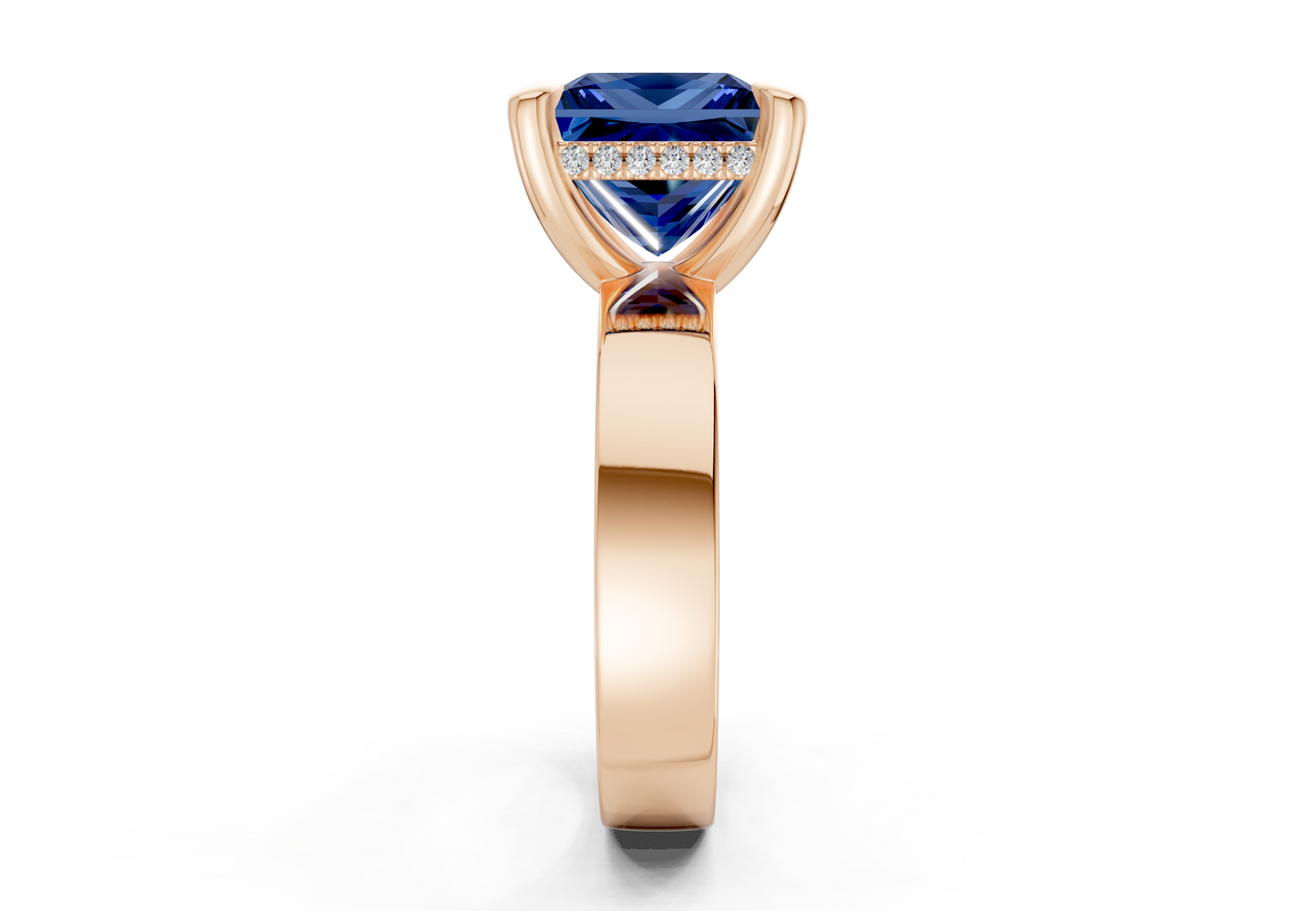 Echo Sapphire Gemstone Solitaire Princess Cut 4mm Engagement Ring
