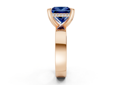 Echo Sapphire Gemstone Solitaire Princess Cut 4mm Engagement Ring