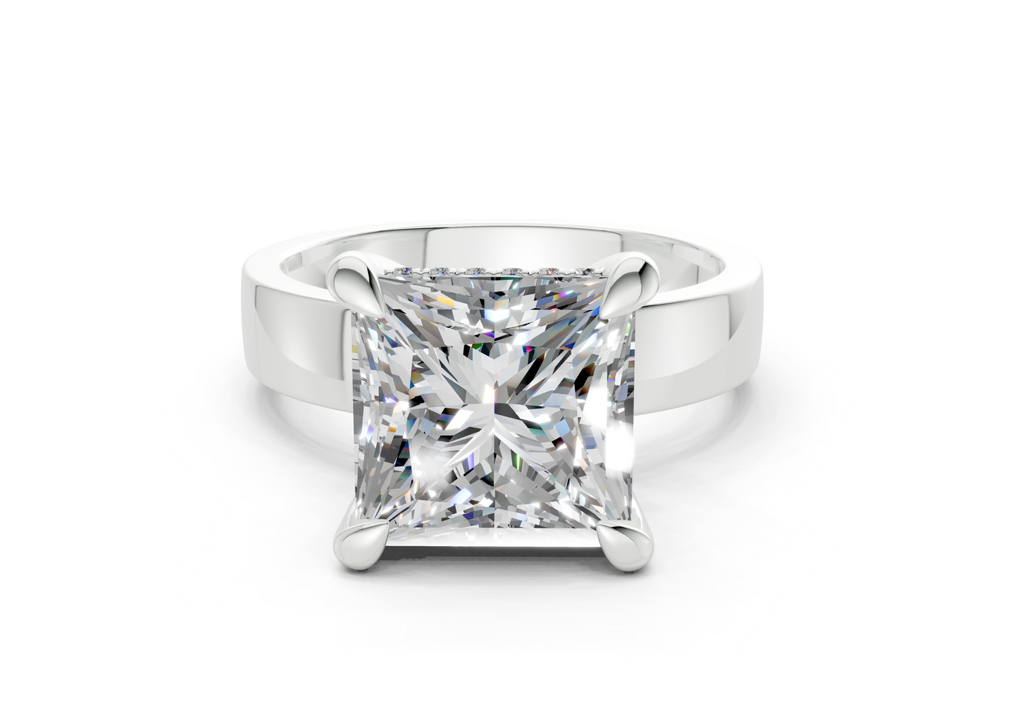 Echo Diamond Solitaire Princess Cut 4mm Engagement Ring