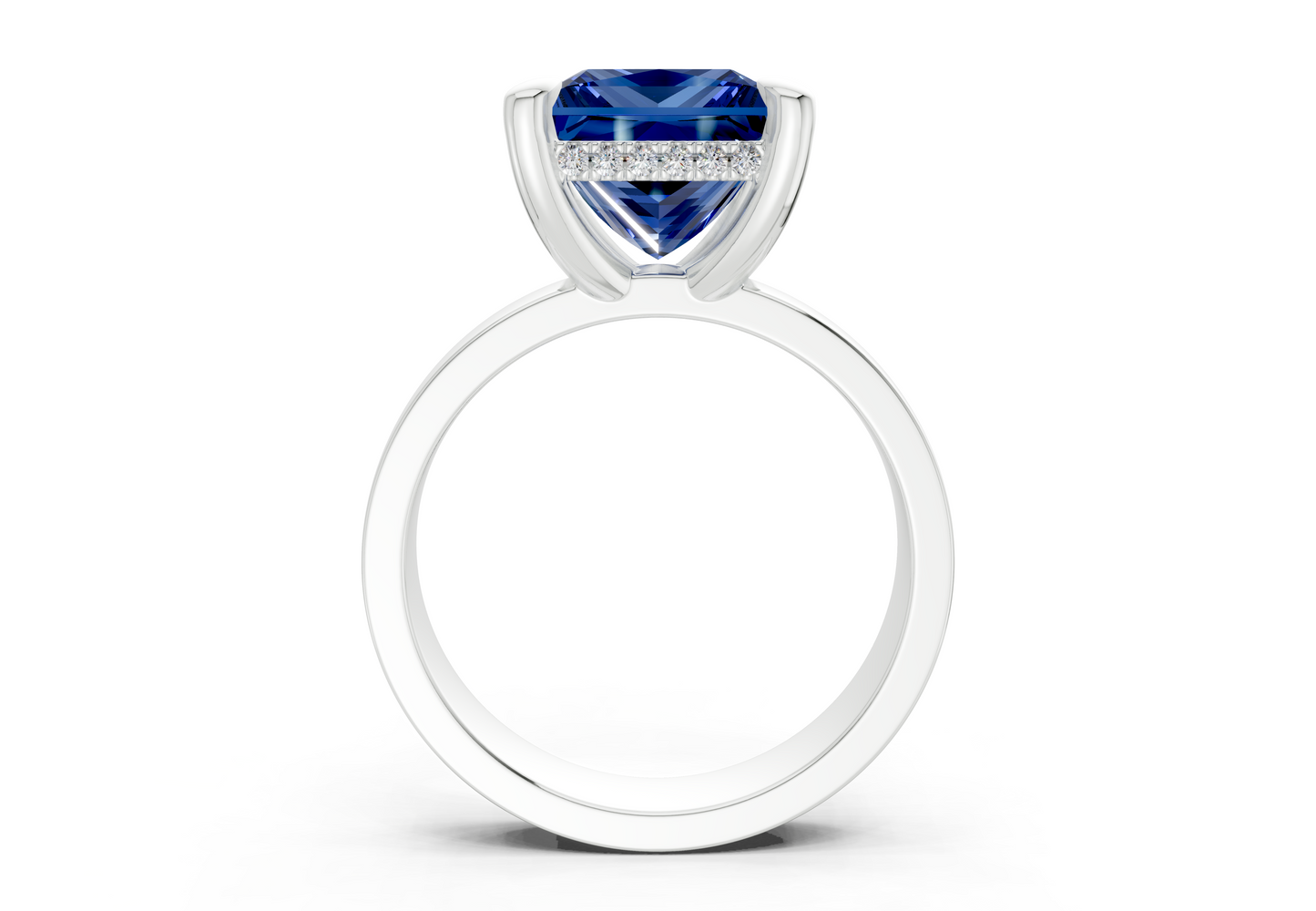 Echo Sapphire Gemstone Solitaire Princess Cut 4mm Engagement Ring