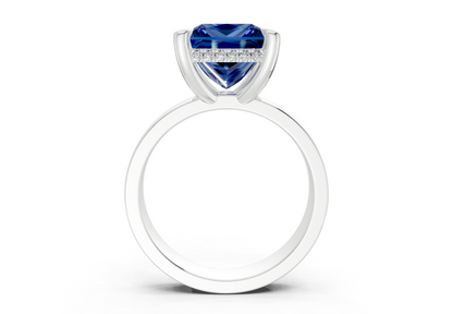 Echo Sapphire Gemstone Solitaire Princess Cut 4mm Engagement Ring