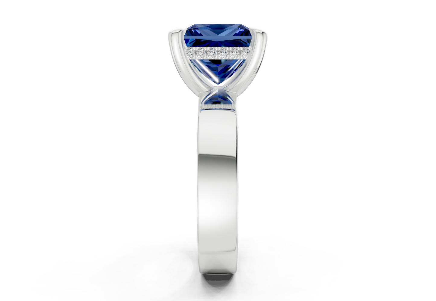 Echo Sapphire Gemstone Solitaire Princess Cut 4mm Engagement Ring