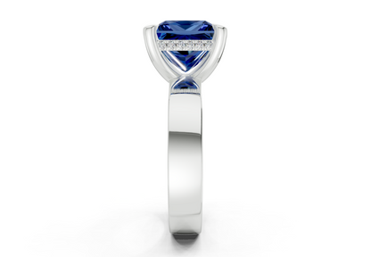 Echo Sapphire Gemstone Solitaire Princess Cut 4mm Engagement Ring