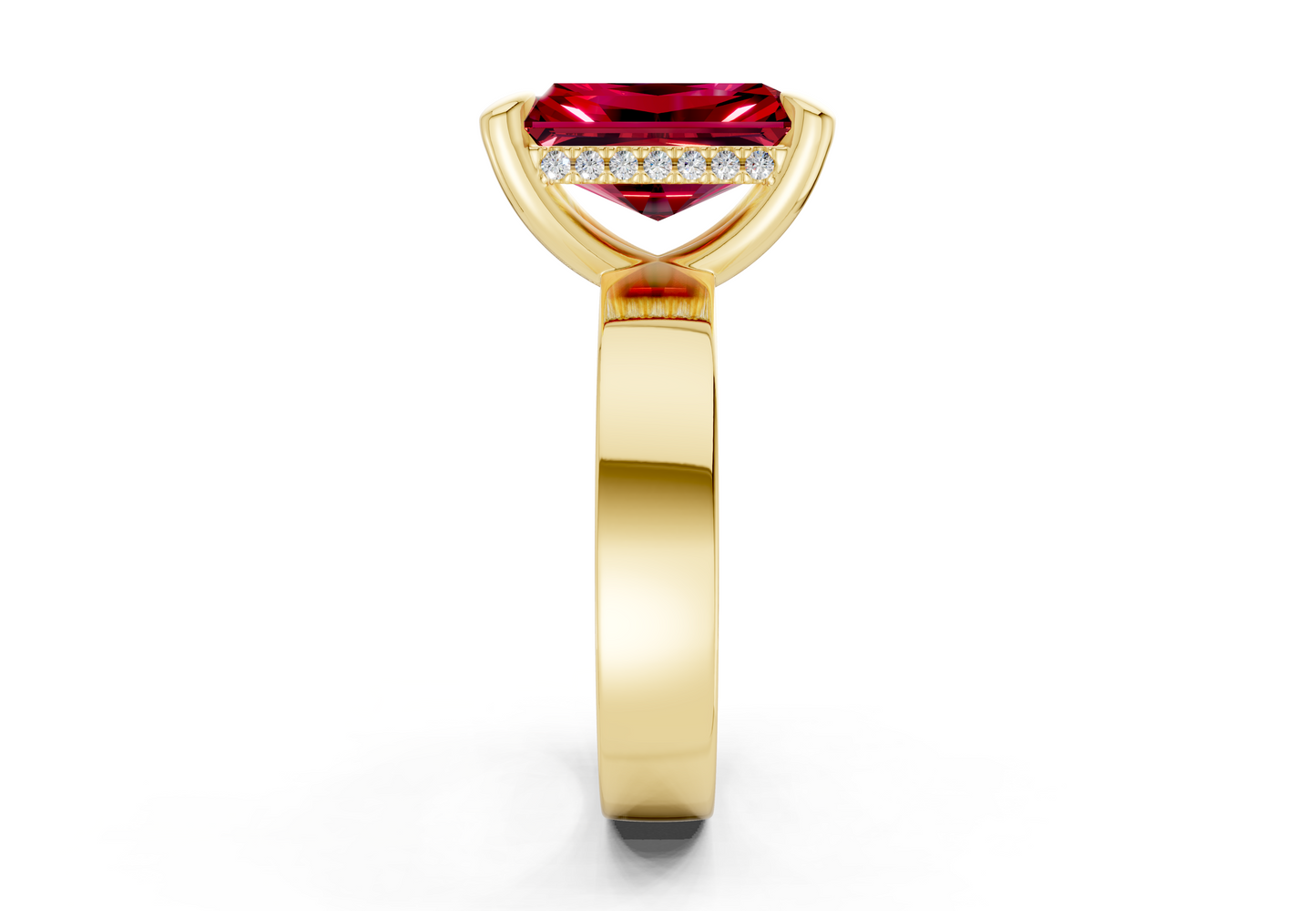 Echo Ruby Gemstone Solitaire Radiant Cut 4mm Engagement Ring