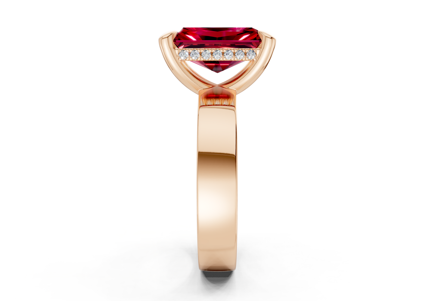 Echo Ruby Gemstone Solitaire Radiant Cut 4mm Engagement Ring