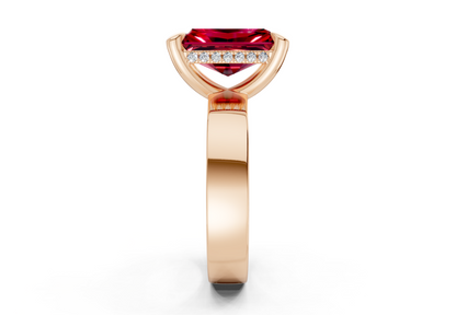 Echo Ruby Gemstone Solitaire Radiant Cut 4mm Engagement Ring