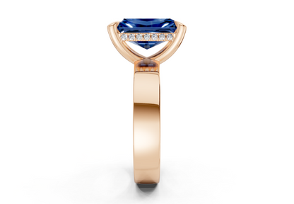 Echo Sapphire Gemstone Solitaire Radiant Cut 4mm Engagement Ring