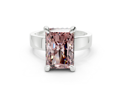 Echo Pink Diamond Solitaire Radiant Cut 4mm Engagement Ring