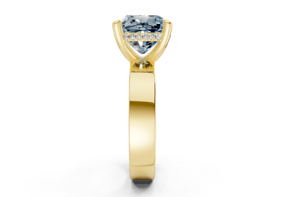 Echo Blue Diamond Solitaire Cushion Squareuare Cut 4mm Engagement Ring