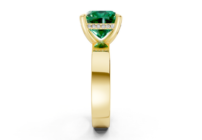 Echo Emerald Gemstone Solitaire Cushion Squareuare Cut 4mm Engagement Ring