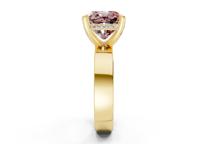 Echo Pink Diamond Solitaire Cushion Squareuare Cut 4mm Engagement Ring