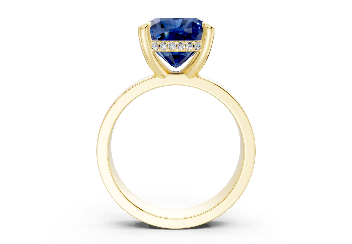 Echo Sapphire Gemstone Solitaire Cushion Squareuare Cut 4mm Engagement Ring