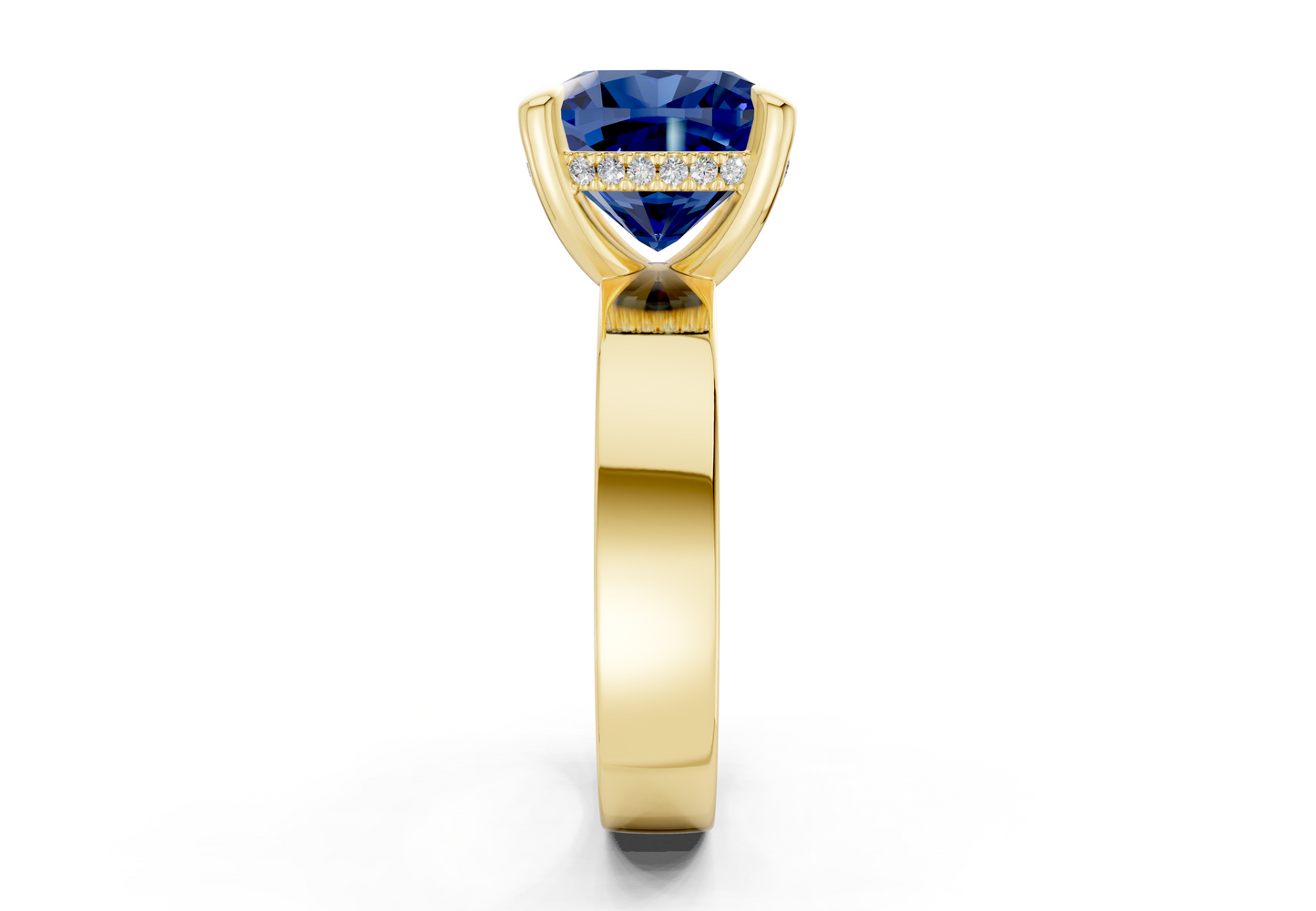 Echo Sapphire Gemstone Solitaire Cushion Squareuare Cut 4mm Engagement Ring