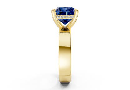 Echo Sapphire Gemstone Solitaire Cushion Squareuare Cut 4mm Engagement Ring