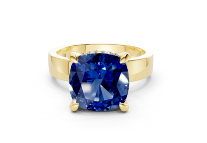 Echo Sapphire Gemstone Solitaire Cushion Squareuare Cut 4mm Engagement Ring
