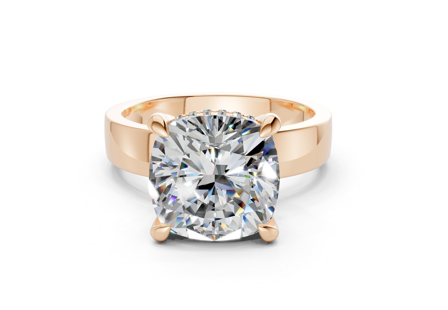 Echo Diamond Solitaire Cushion Squareuare Cut 4mm Engagement Ring