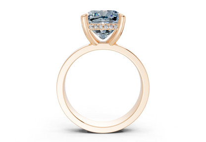 Echo Blue Diamond Solitaire Cushion Squareuare Cut 4mm Engagement Ring
