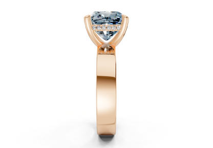 Echo Blue Diamond Solitaire Cushion Squareuare Cut 4mm Engagement Ring